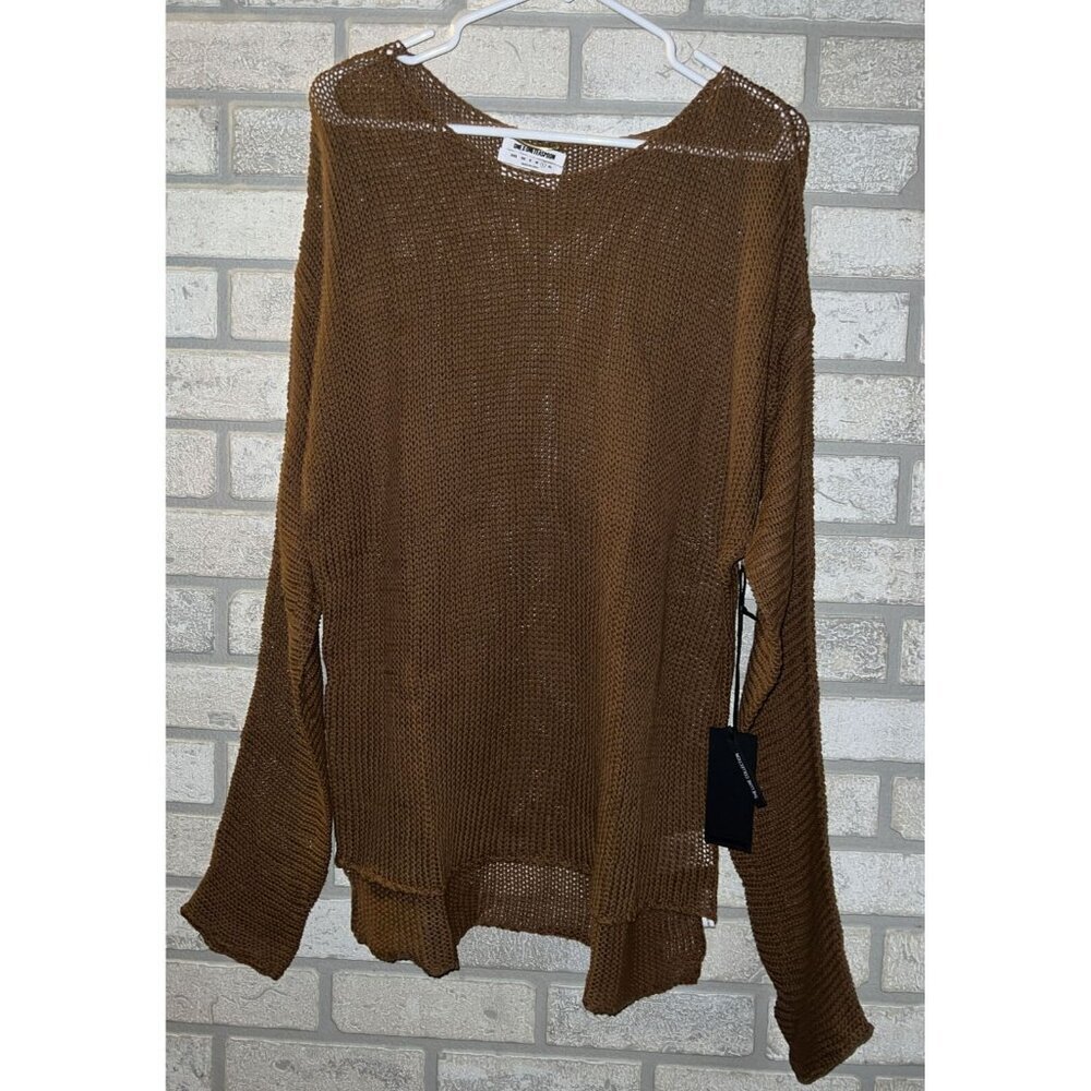 One Teaspoon Luxe Collection Size Large French Wide Knit Brown Sweater - New!